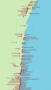 Карта курортной зоны Алании