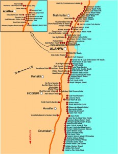 Карта отелей Аланьи